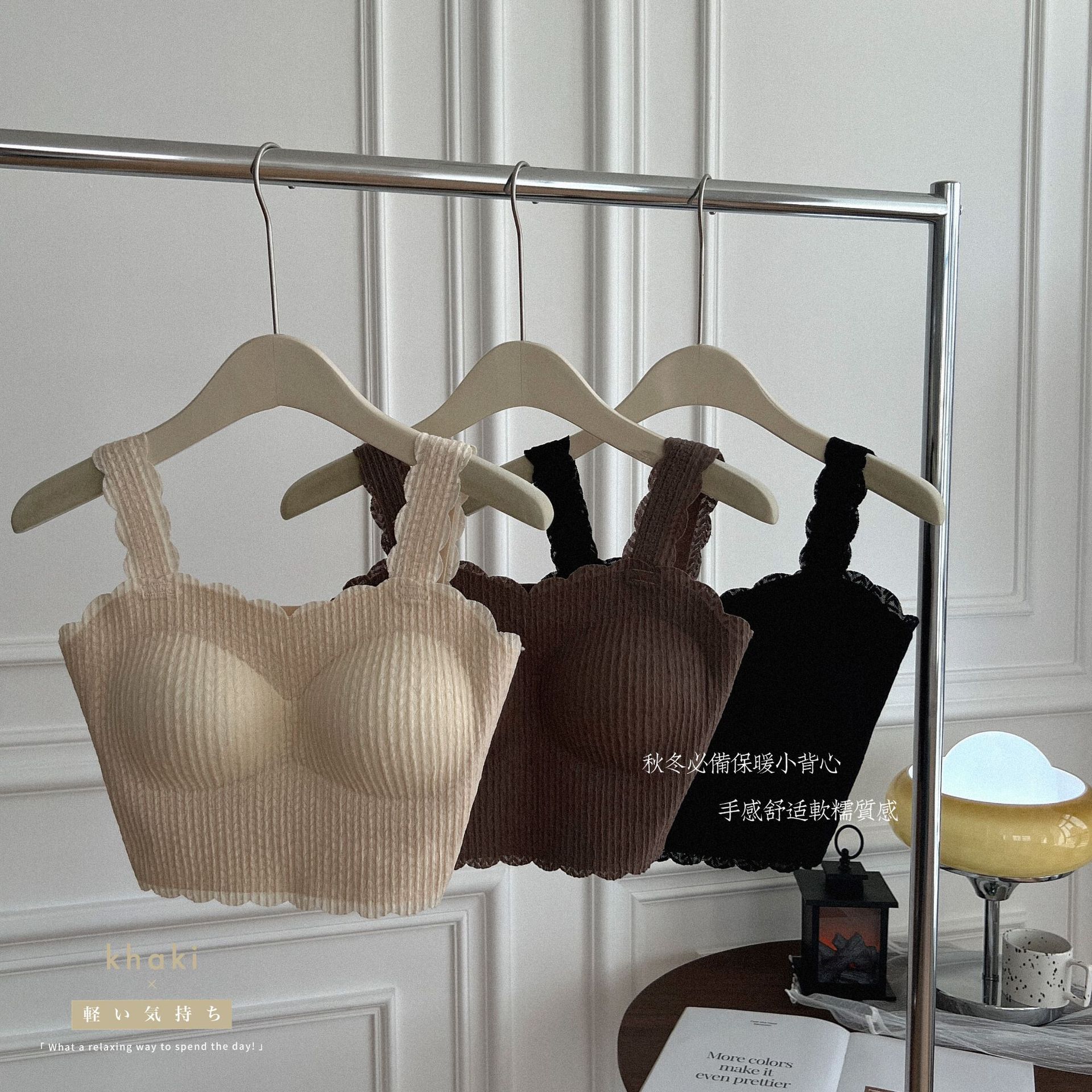 Autumn and winter velvet vest plus velvet trackless lace warm short bra vest women with chest pad undergarments new 1699#