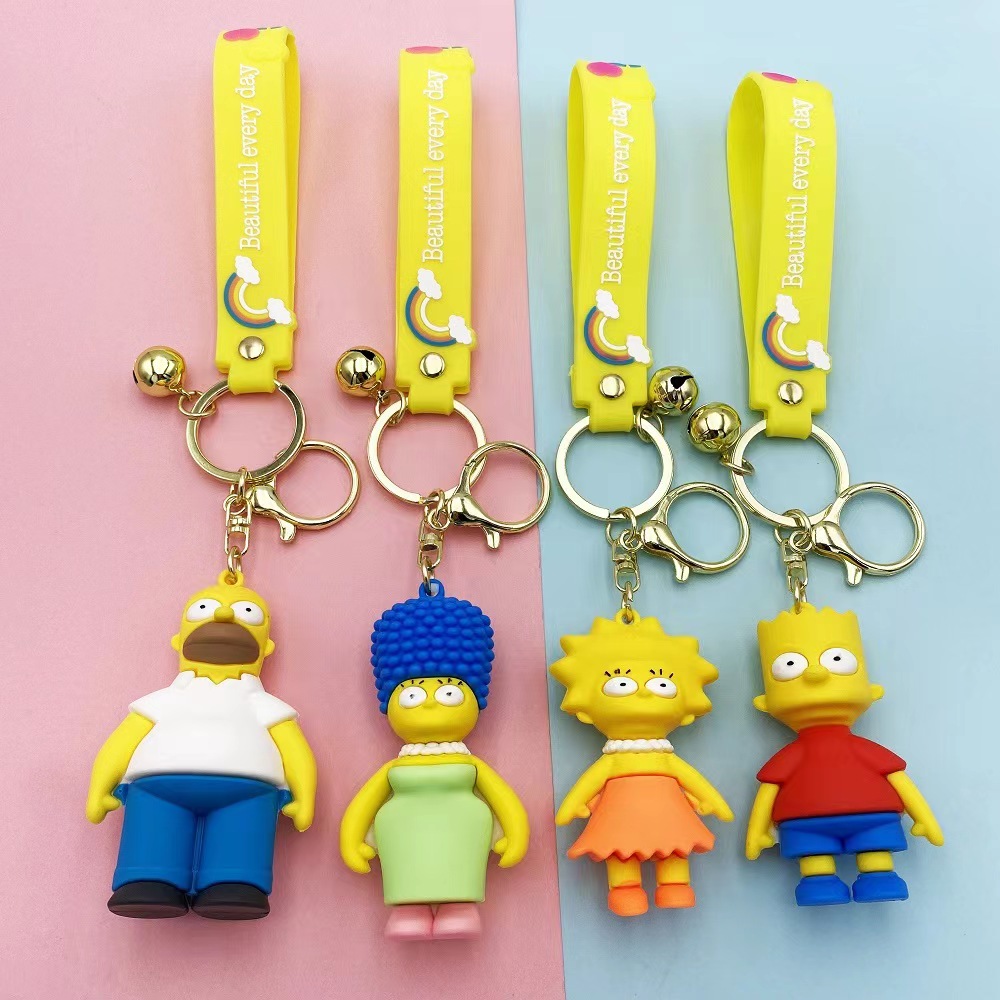 辛普森一家钥匙链可爱情侣汽车小饰品钥匙挂件卡通包包挂饰钥匙扣详情1
