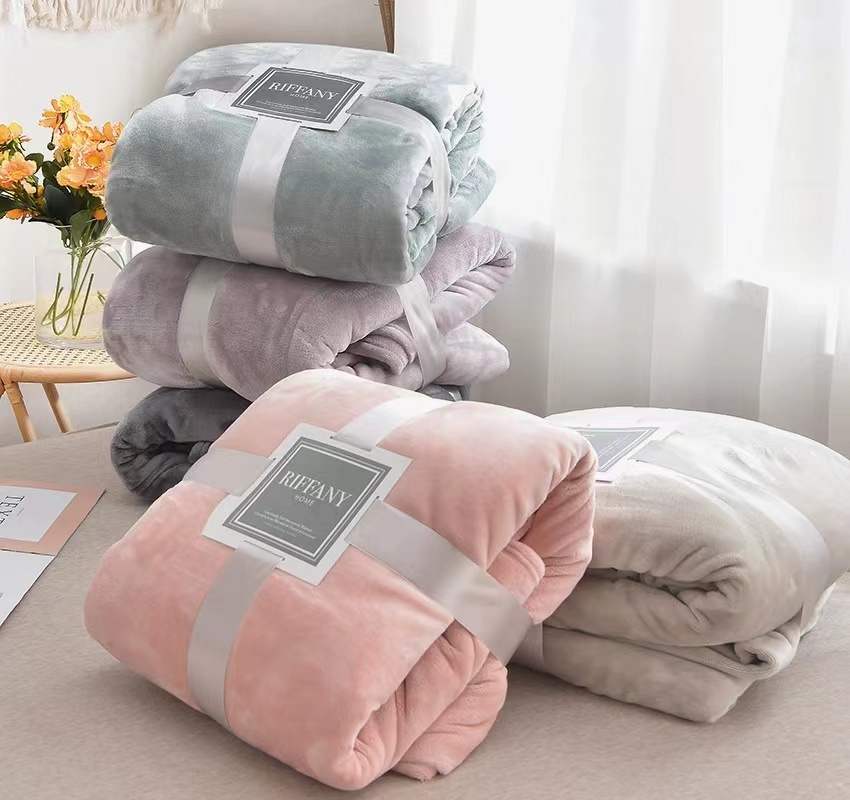 Solid Color Blanket Flannel Blanket Coral Velvet Blanket Farai Velvet Gift Blanket Air Conditioning Blanket Wholesale Specification drawing