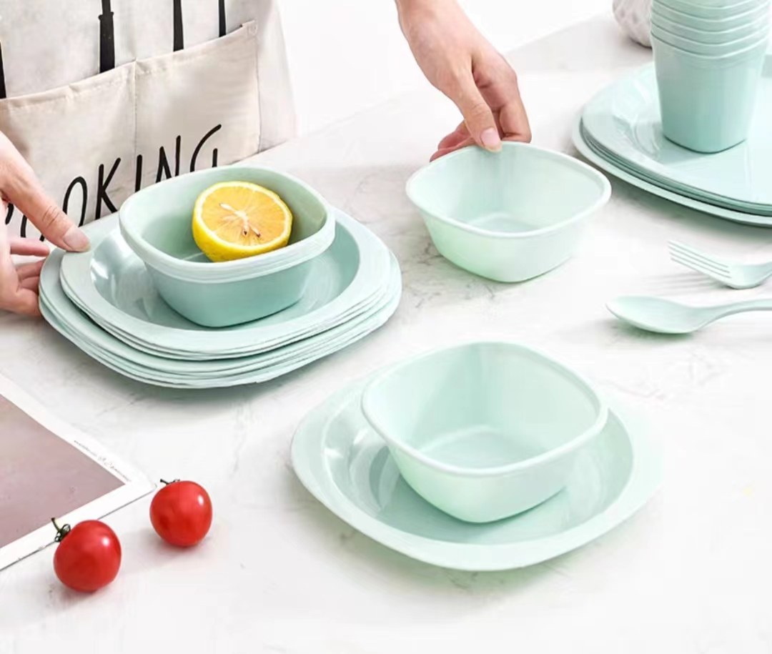 Picnic Cutlery Outdoor Items Portable Cutlery Set Camping Travel Gear Plastic 48-Piece Set Internet Celebrity details Picture