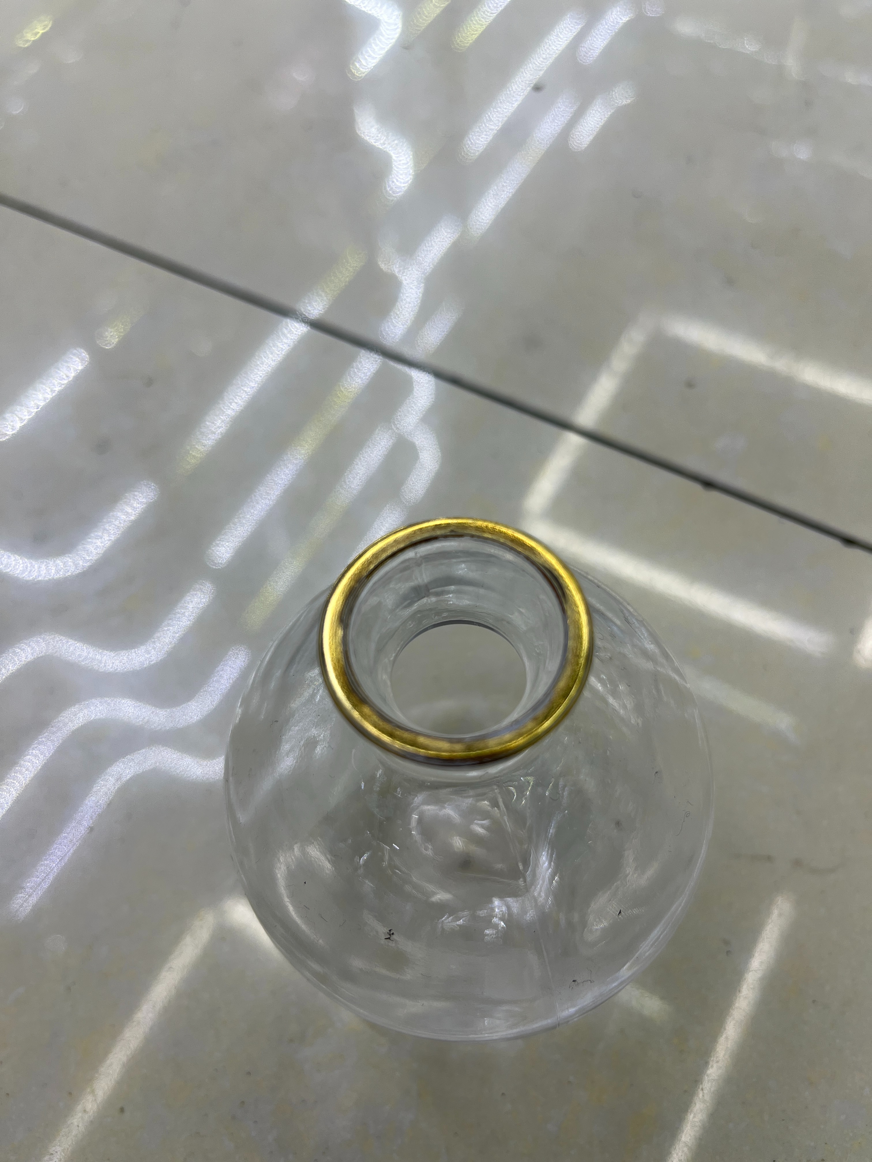 Kikumin Process Ins Style Clear Glass Vase With Gold Rim 3 Piece Set Glass Vase details Picture
