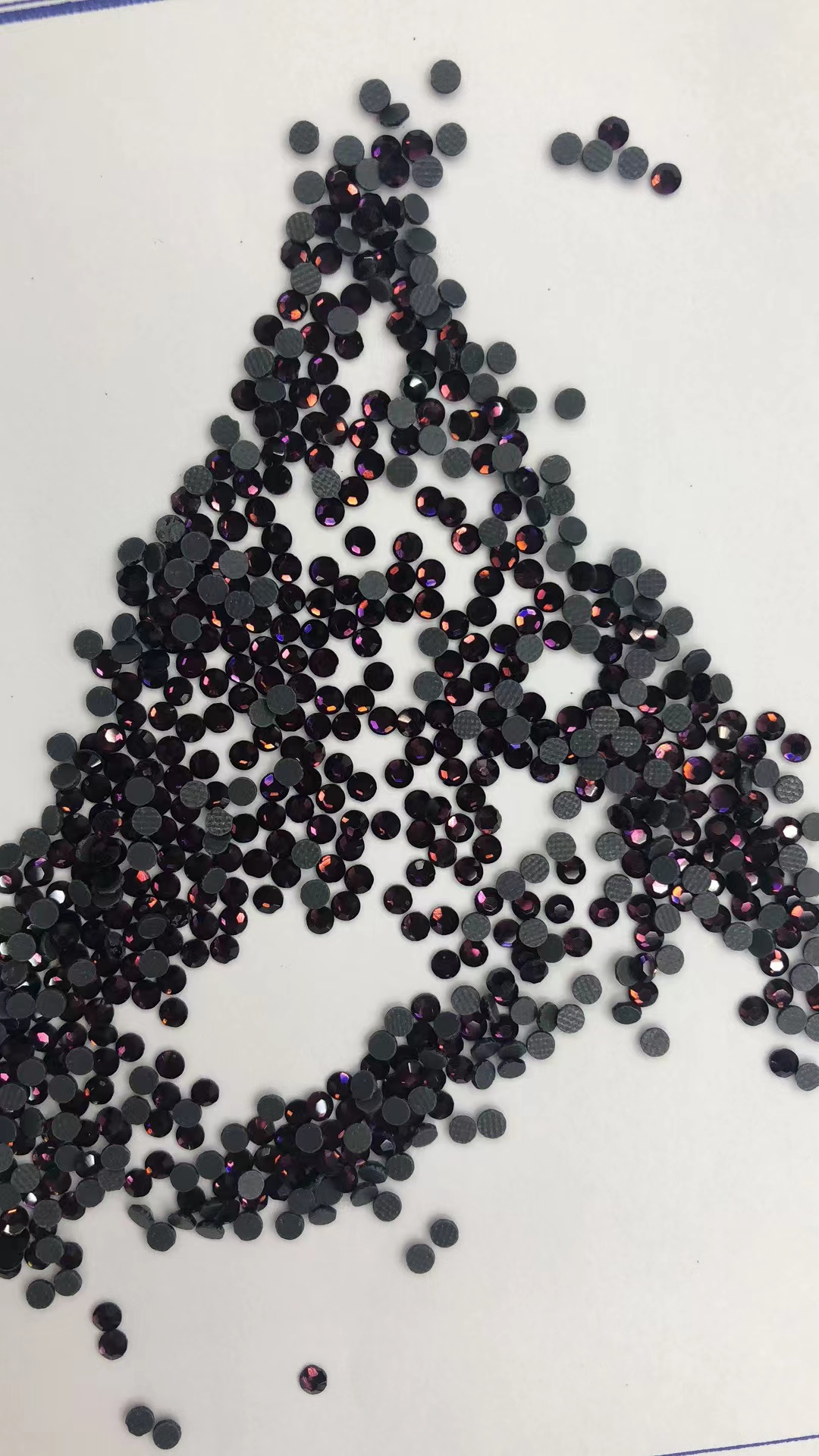 水晶玻璃平底水钻服装辅料热熔胶底 深色烫钻diy饰品配件