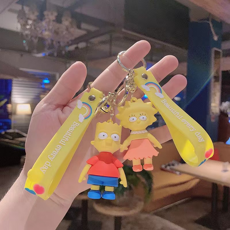 辛普森一家钥匙链可爱情侣汽车小饰品钥匙挂件卡通包包挂饰钥匙扣详情4