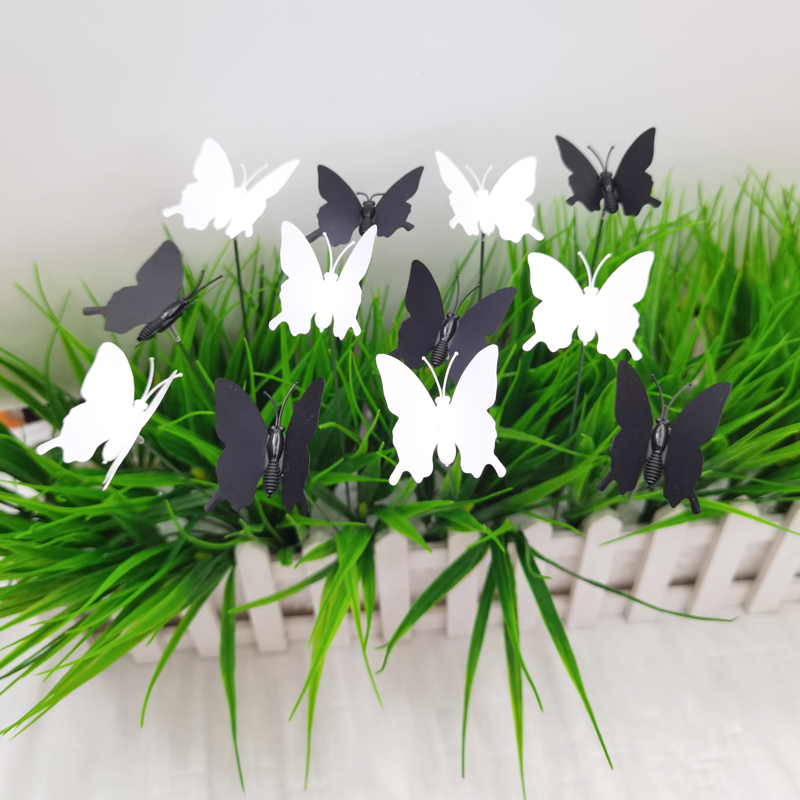 4.5Cm Black And White Single-Layer Butterfly Garden Plug-In Decorative Arts And Crafts Ground Flower Insertions