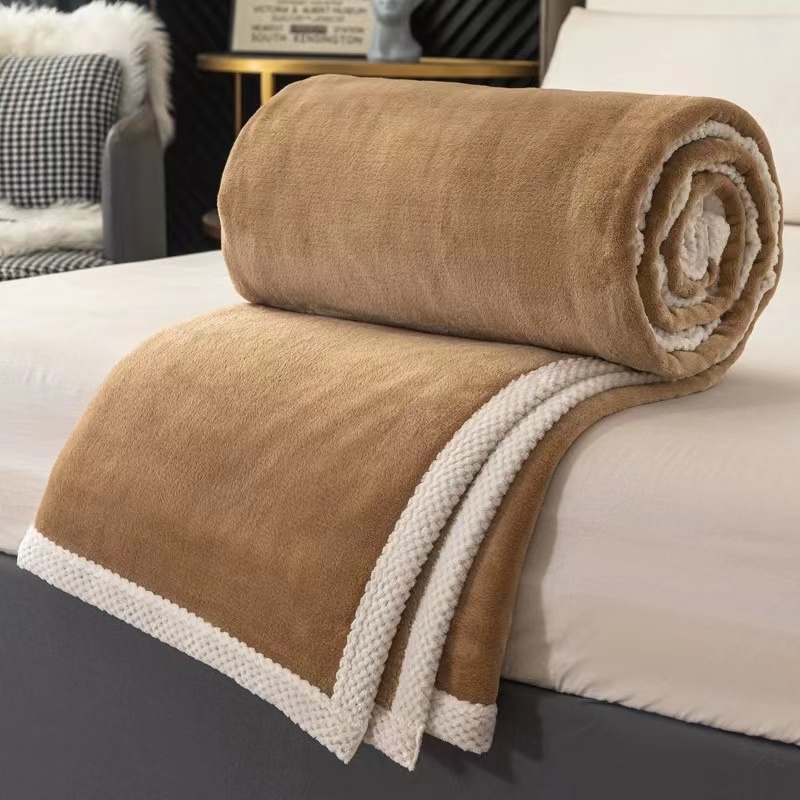 Double Thickened Milk Fleece Blanket Flannel Blanket Winter Sheet Blanket Nap Blanket details Picture