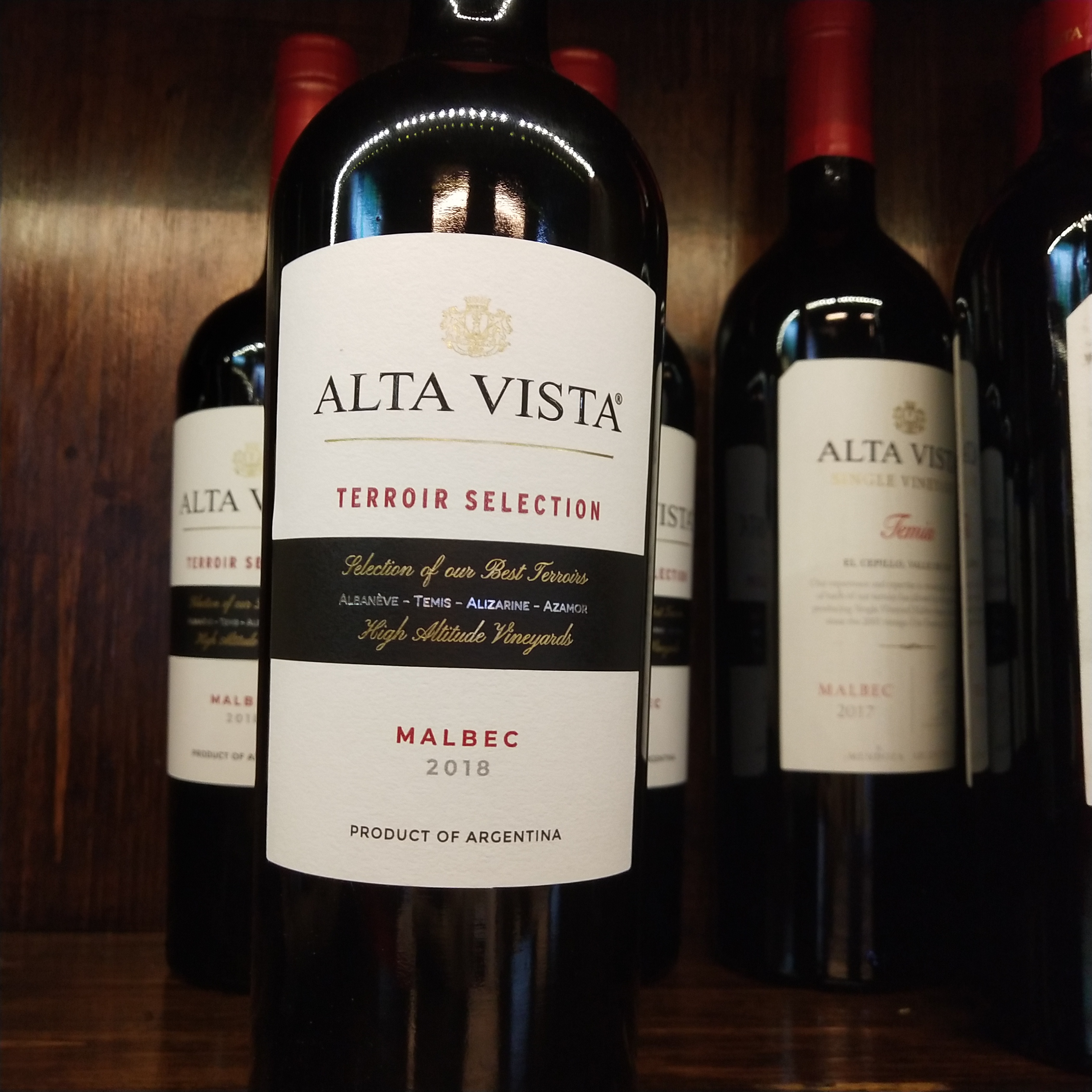 Argentina Alta Vista Terroir Selected Malbec Dry Red Wine Imported Packaging Original Bottle Specification drawing