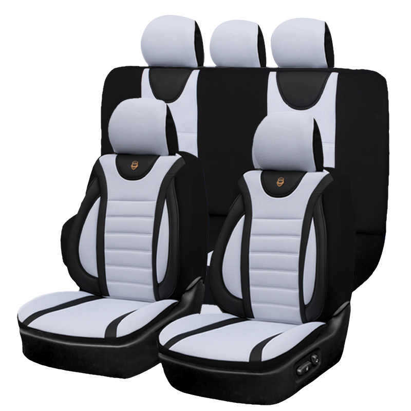 Car Seat Cover Four Seasons General Five-Seat Set Pineapple Cloth Bag Foreign Trade Seat Cushion Beige details Picture