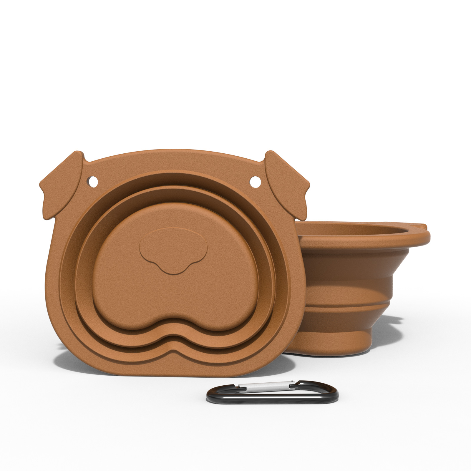 宠物折叠碗食品硅胶自动喂食碗猫狗通用户外便捷旅行带挂钩狗食盆详情7