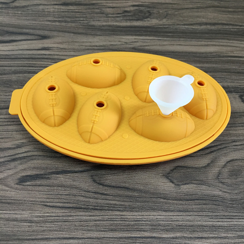 厂家直供硅胶冰格6连橄榄球冰格6孔硅胶冰球冰块模具创意带盖冰格详情11