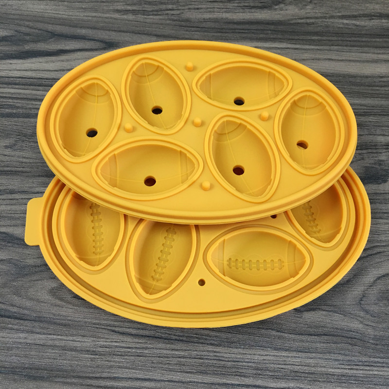 厂家直供硅胶冰格6连橄榄球冰格6孔硅胶冰球冰块模具创意带盖冰格详情14