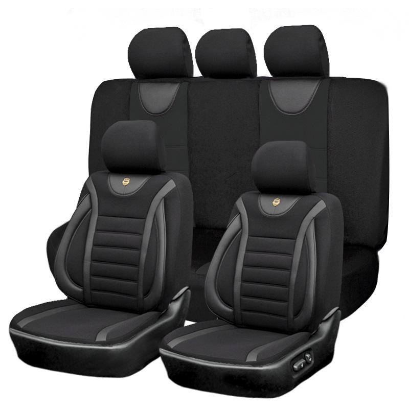 Car Seat Cover Four Seasons General Five-Seat Set Pineapple Cloth Bag Foreign Trade Seat Cushion Beige Specification drawing