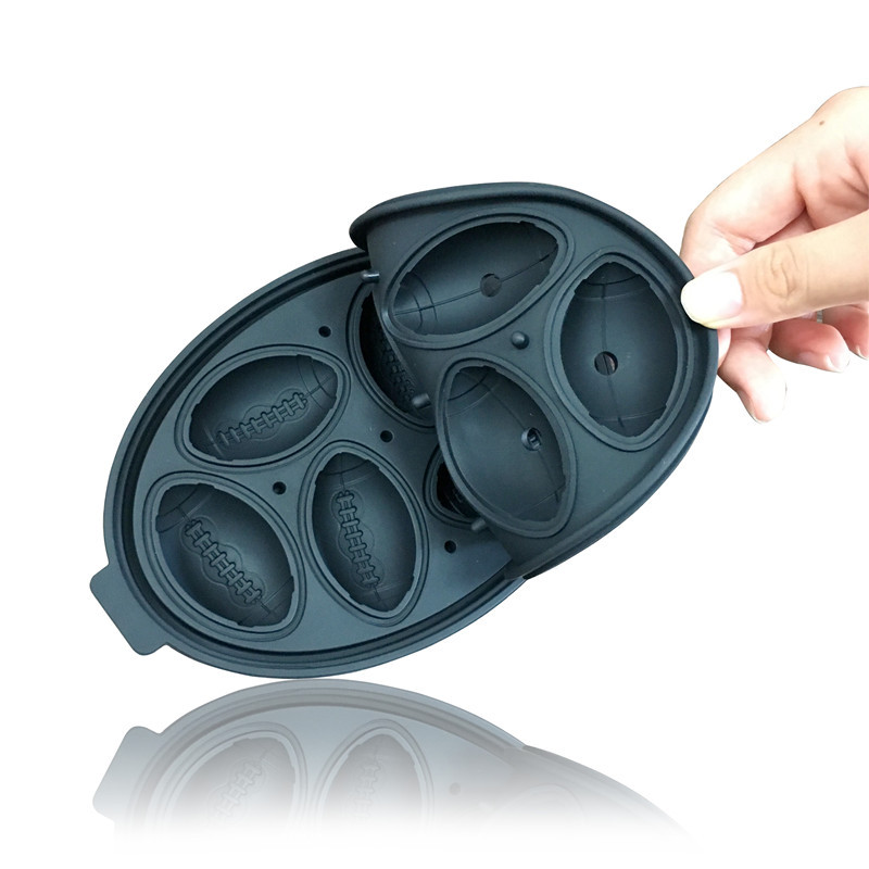 厂家直供硅胶冰格6连橄榄球冰格6孔硅胶冰球冰块模具创意带盖冰格详情13