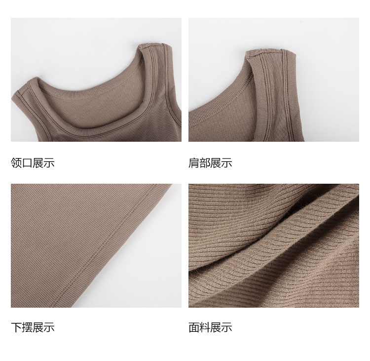 A fleece and thickened halter top for women to wear on the outside is warm and beautiful for the back in autumn and winter. It can be paired with a fitted sleeveless base top inside pic 4