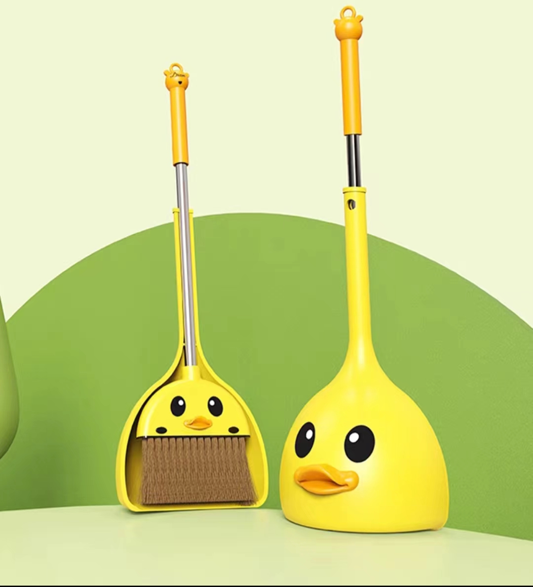 Duck Broom Dustpan Set Household Baby Trash Shovel Children's Sweeping Toy Kindergarten Students Small Broom details Picture