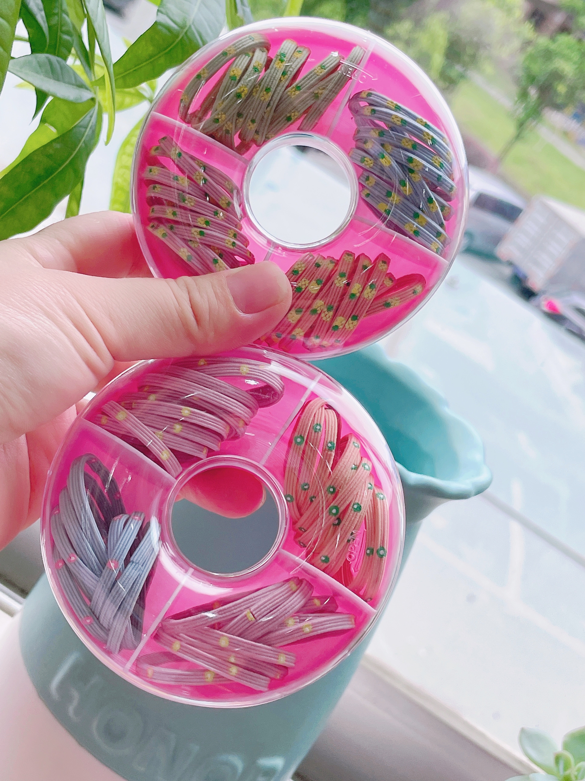 Donut Fun Multi-Color Seamless Rubber Band Printing Pattern In The Ring Durable Children's And Girls' Rubber Band Essential Specification drawing