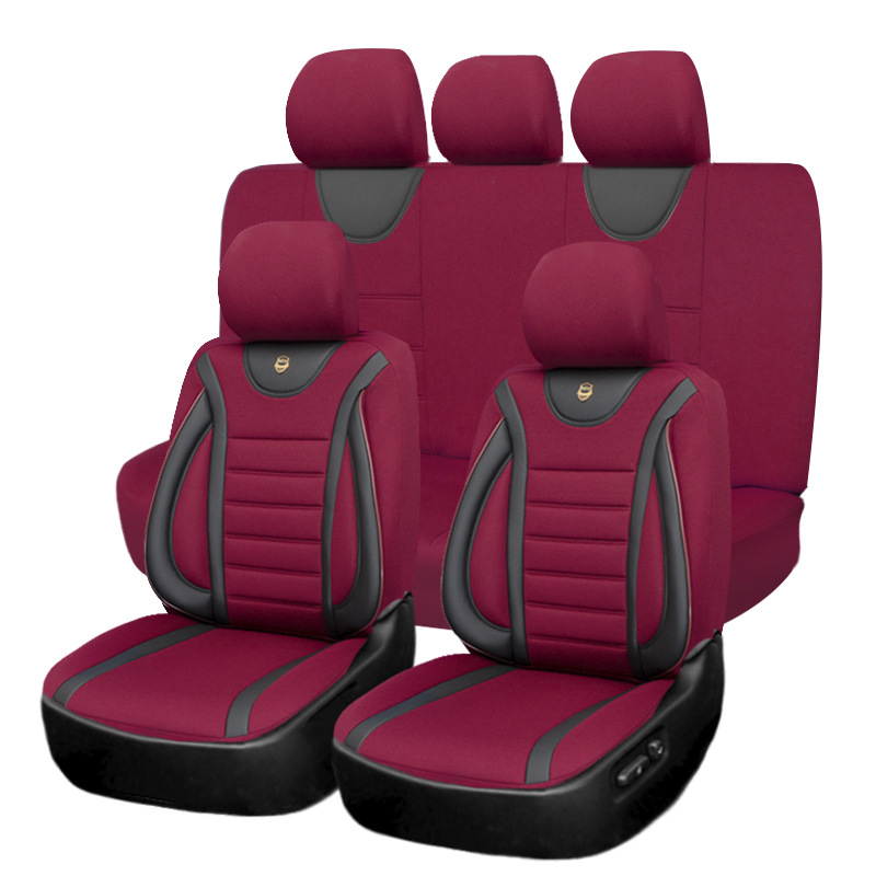 Car Seat Cover Four Seasons General Five-Seat Set Pineapple Cloth Bag Foreign Trade Seat Cushion Beige Item Picture