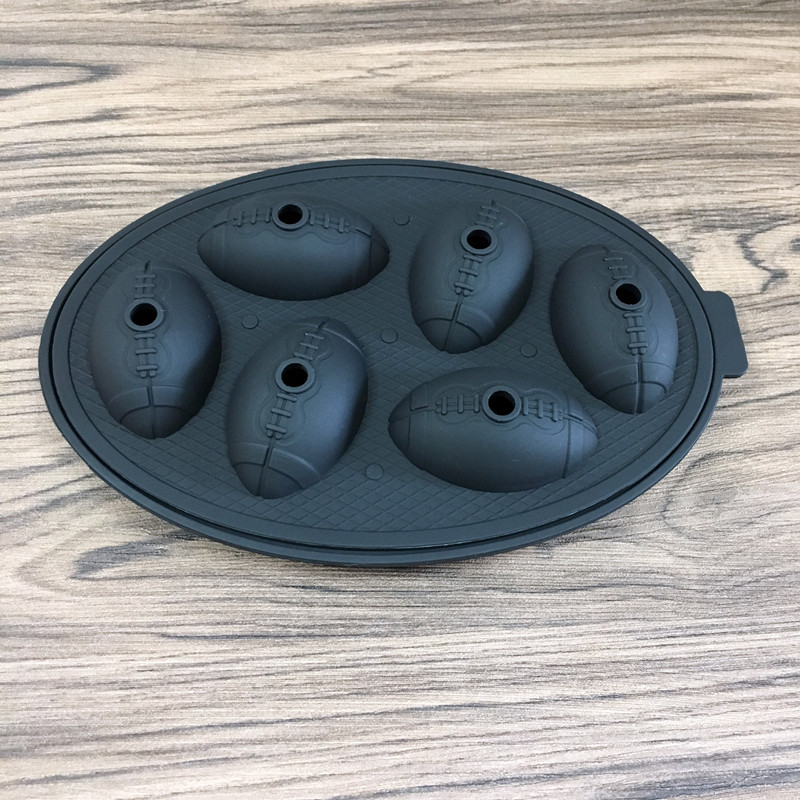 厂家直供硅胶冰格6连橄榄球冰格6孔硅胶冰球冰块模具创意带盖冰格详情12