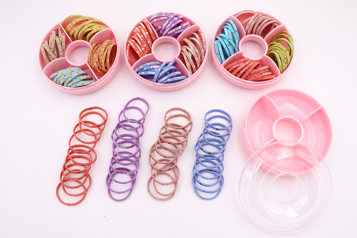 Donut Fun Multi-Color Seamless Rubber Band Printing Pattern In The Ring Durable Children's And Girls' Rubber Band Essential