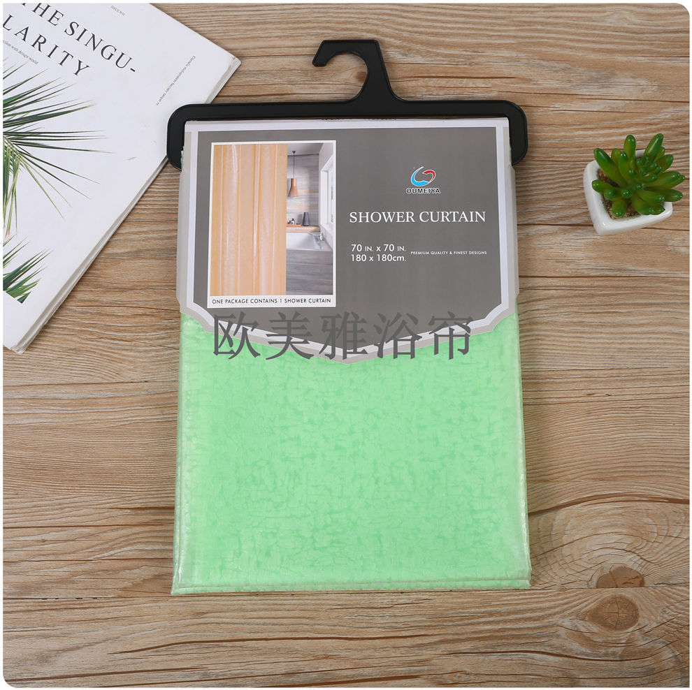 Bathroom waterproof shower curtain thickening set perforation-free bathroom bath mildew resistant partition curtain curtain curtain door curtain hanging curtain Specification drawing