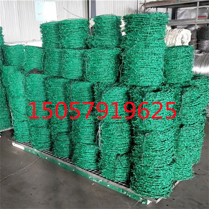 PVC 刺绳 绿色刺绳镀锌钢丝刺绳双股铁丝热镀锌铁蒺藜刺绳刺网图