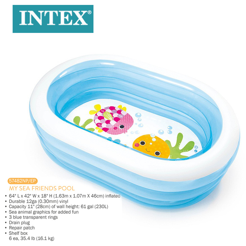 INTEX57482家居充气游泳池海洋球池椭圆充气戏水池儿童浴盆玩沙池详情5