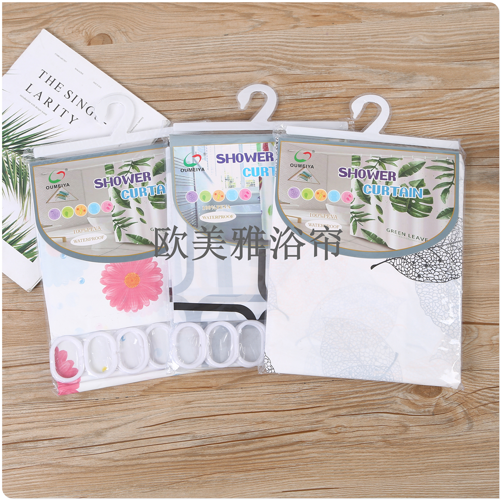 Bathroom shower curtain magnetic tarpaulin perforation-free set Bathroom shower door curtain curtain shower thickened partition curtain Application Scenario