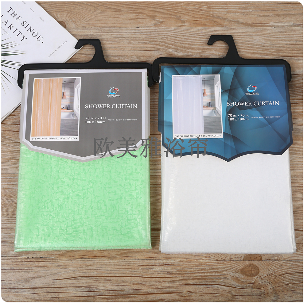 Bathroom waterproof shower curtain thickening set perforation-free bathroom bath mildew resistant partition curtain curtain curtain door curtain hanging curtain details Picture