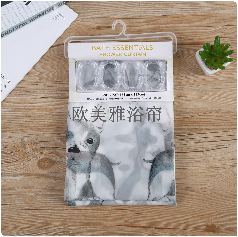 Bathroom waterproof shower curtain set thickened mildew proof bath partition curtain shower curtain bathroom door curtain hanging curtain free of drilling Application Scenario