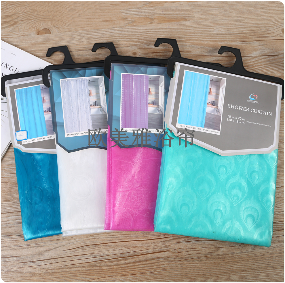 Bathroom waterproof shower curtain thickening set perforation-free bathroom bath mildew resistant partition curtain curtain curtain door curtain hanging curtain full figure