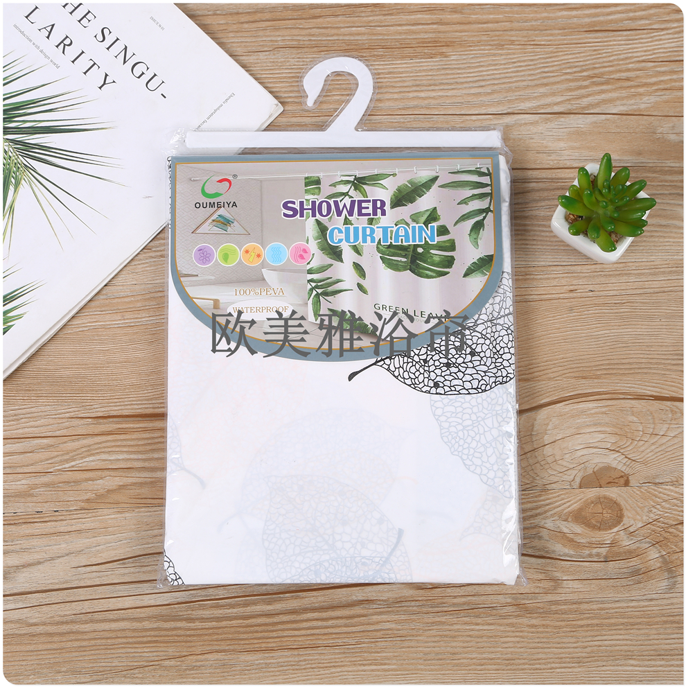 Bathroom shower curtain magnetic tarpaulin perforation-free set Bathroom shower door curtain curtain shower thickened partition curtain Specification drawing
