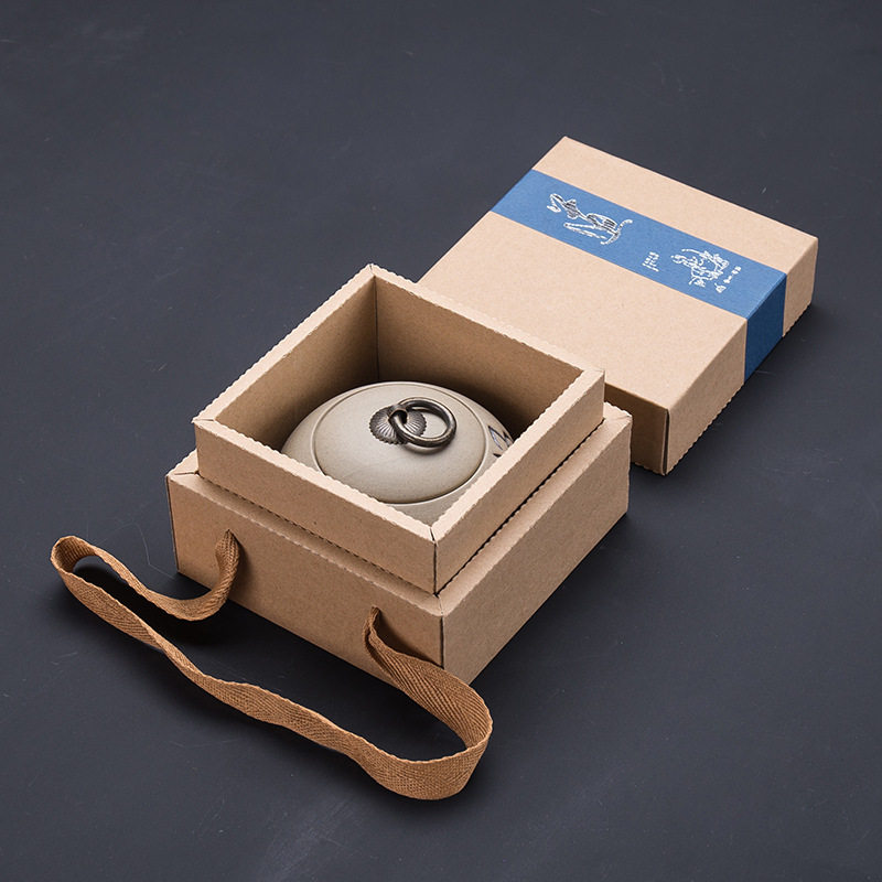 Kun Kun Ceramics Ge Kiln Split Ceramic Copper Buckle Tea Can, Celadon tea can, gift box packaging, sealed can, Ge Kiln Gift, small size customization, LOGO wholesale 055 pic 6