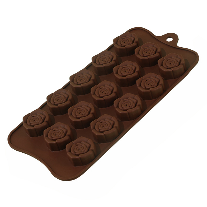 Silicone cake mold 15 even three-dimensional rose chocolate mold full figure