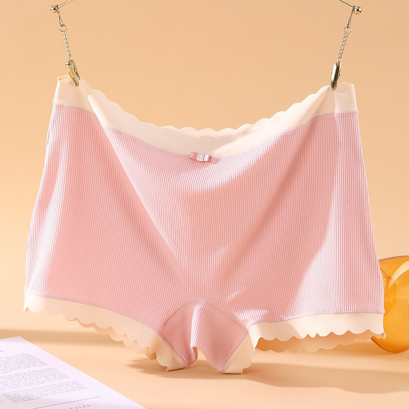2022 New Boxer Underwear Women Modal Cotton Large Size 200 Pounds Pure Cotton Anti-Bacterial Non-Trace Anti-Slip Safety Pants Women's Boxer Shorts Pure Cotton Flat Leg Pants Specification drawing