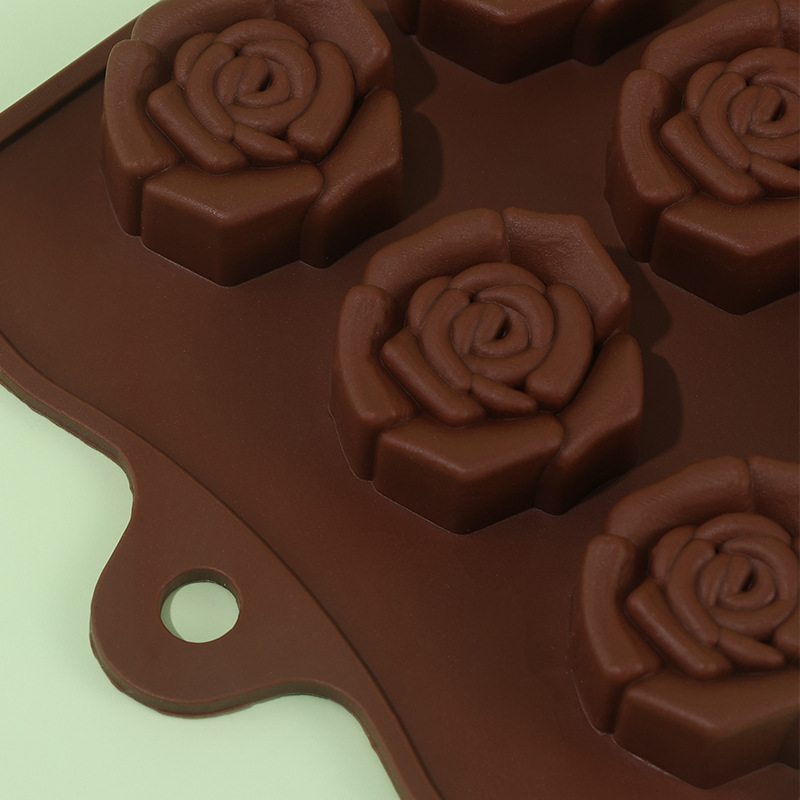 Silicone cake mold 15 even three-dimensional rose chocolate mold Specification drawing