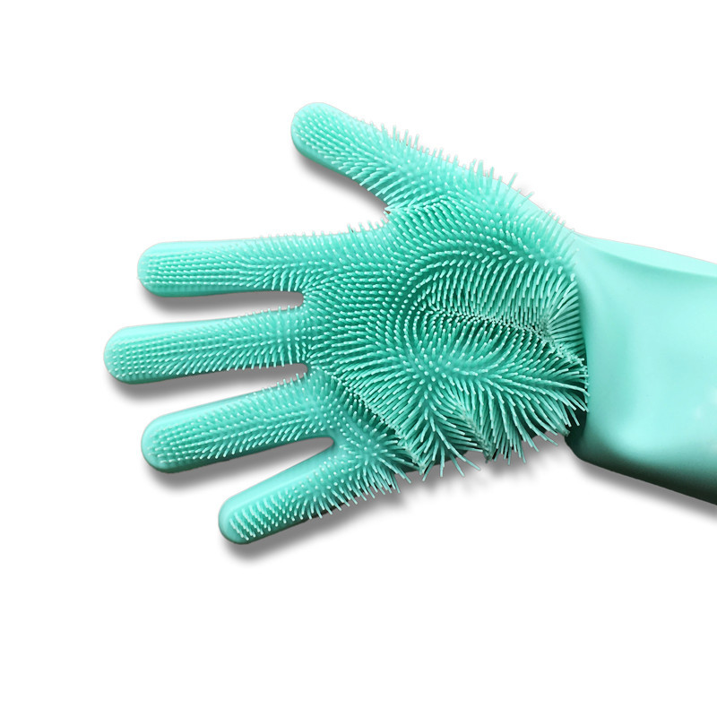 亚马逊爆款创意硅胶手套 厨房隔热清洁洗碗多功能魔术手套  家务清洁洗碗刷手套详情4