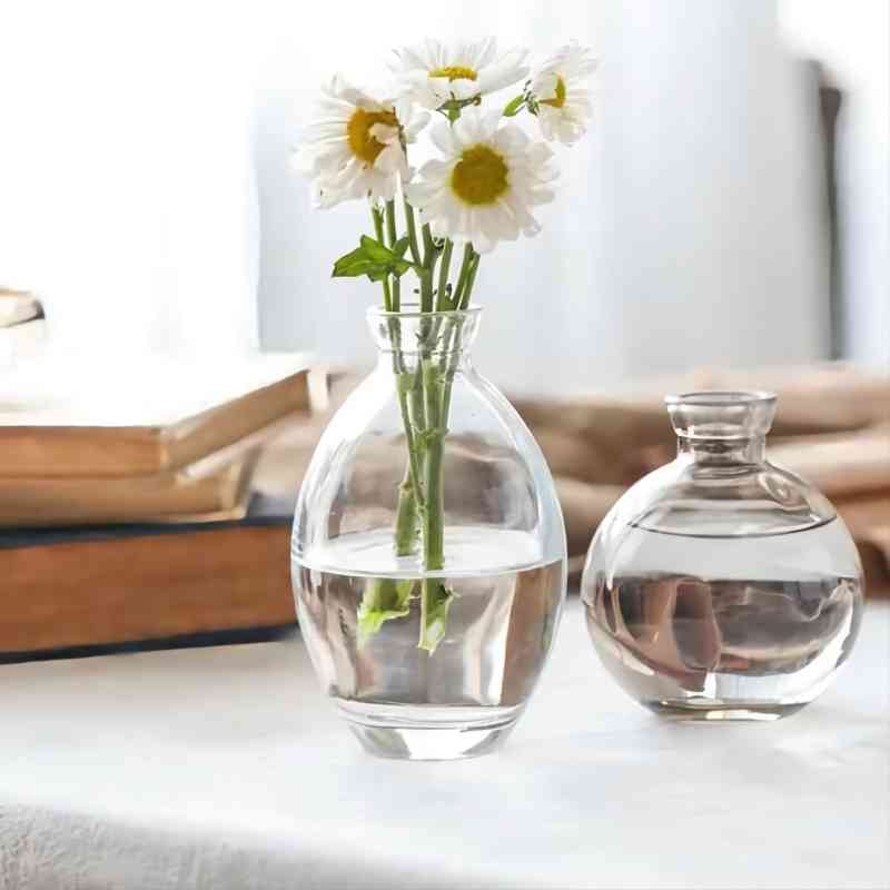 Kikumin Process Ins Style Clear Glass Vase With Gold Rim 3 Piece Set Glass Vase Item Picture