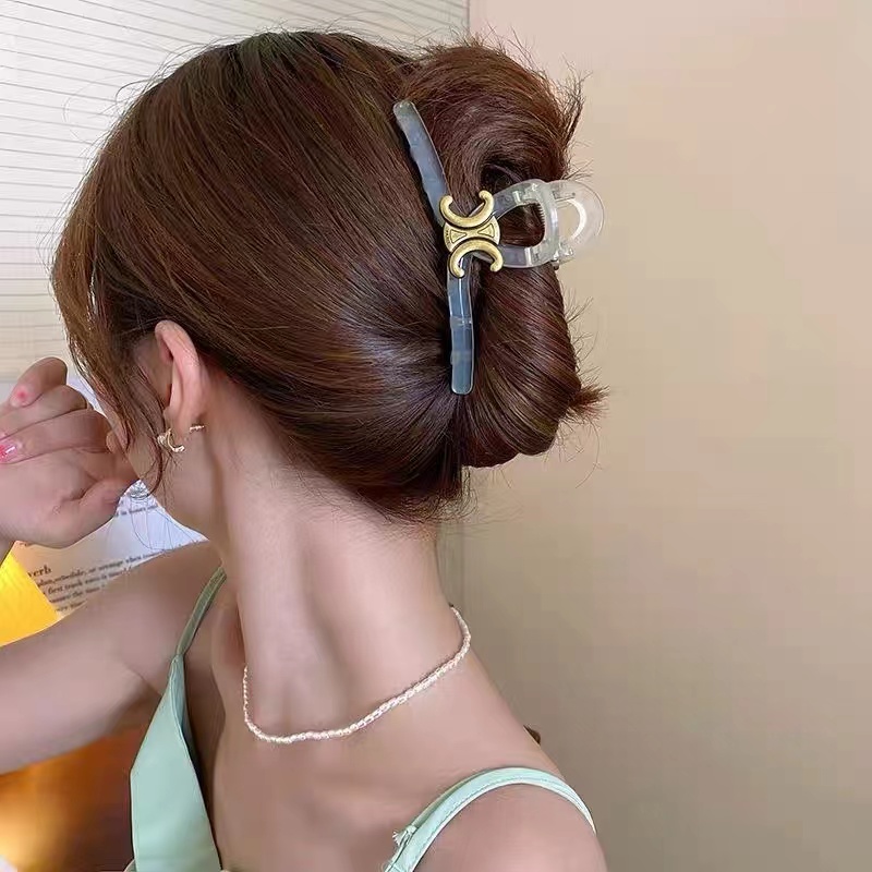 Acrylic Triumph Door hairpin Female French grab clip back head shark clip trumpet clip headwear hairpin grab hairpin thumbnail