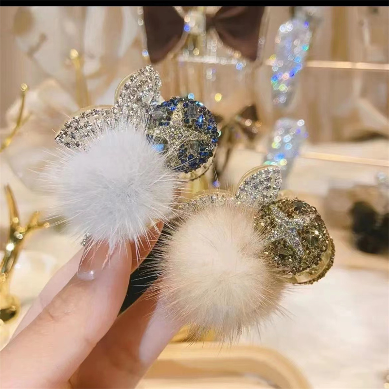 Hairball White Hairpin Plush Back Head Hairpin Grab Headpin Shark Clip Super Fairy Premium Hair Accessories Elegant Hot New Products Specification drawing