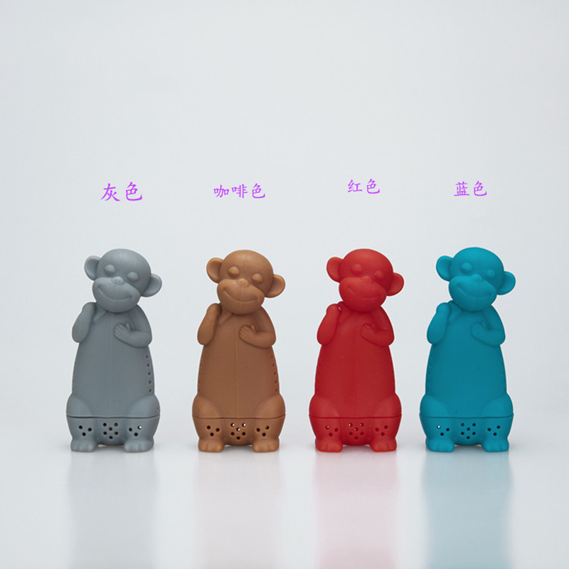 创意硅胶泡茶器 猴子泡茶器 硅胶大嘴猴茶包 懒人滤茶器现货详情7