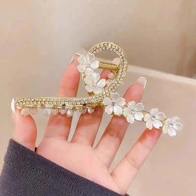 Back Of Head Hairpin Grab Clip Headpiece Shark Clip Super Fairy Advanced Hair Accessories Elegant Hot New Alloy Point Drill Hair Clip