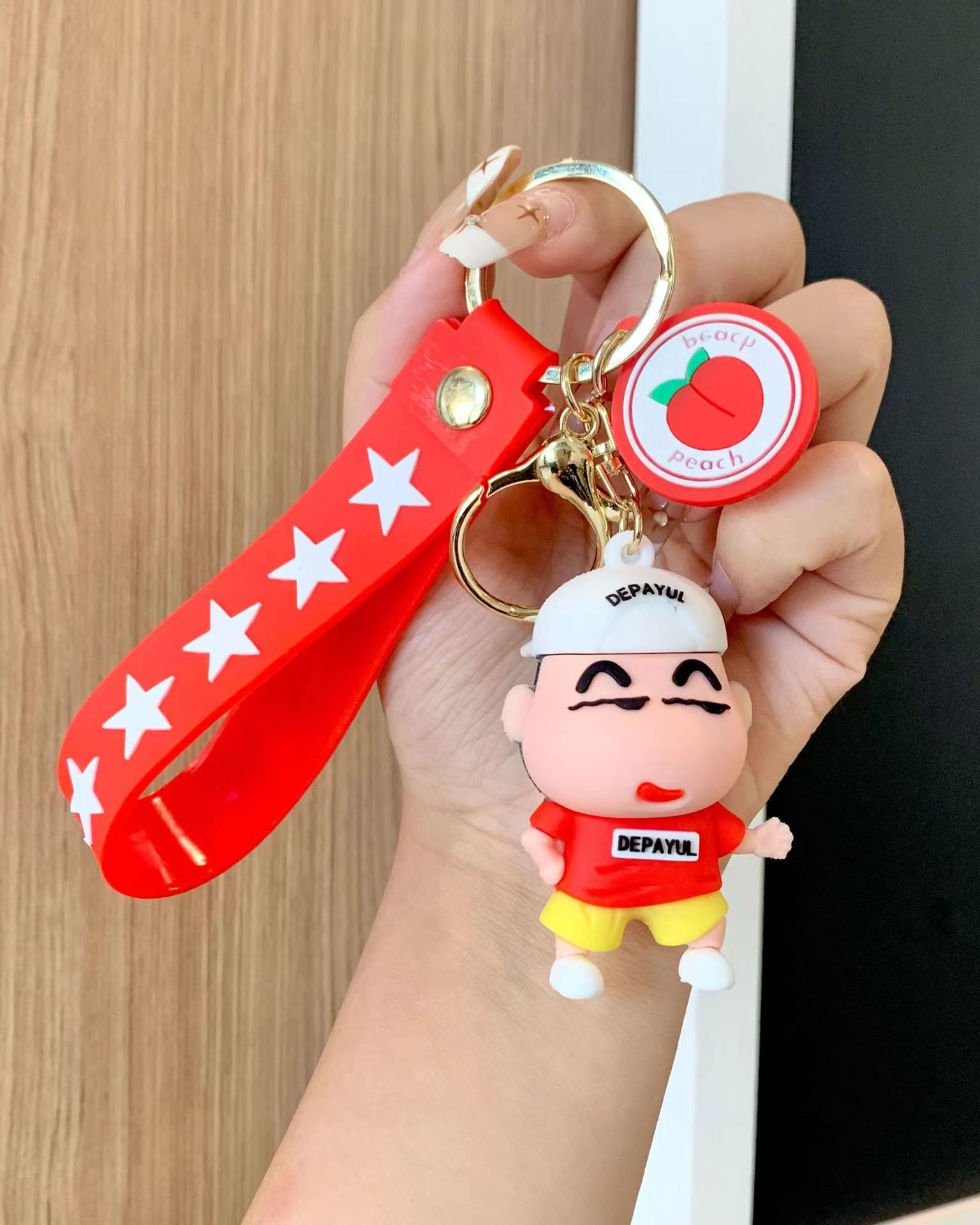 新款卡通动漫蜡笔小新钥匙扣公仔汽车包包钥匙挂件娃娃机小礼品 详情6