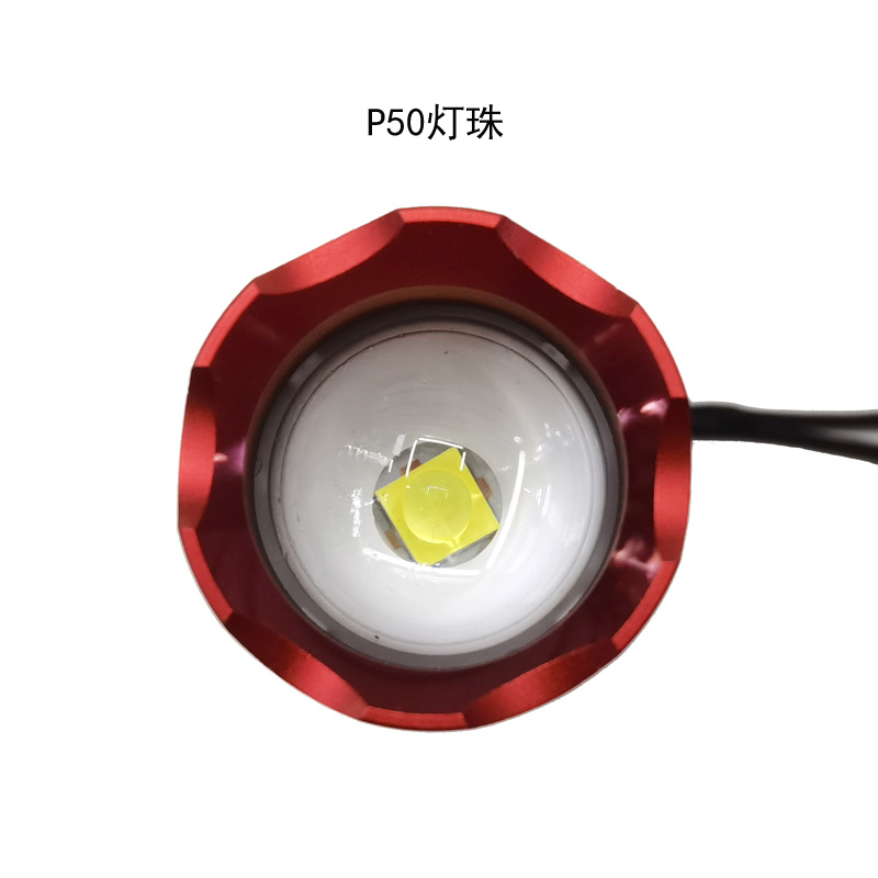 985 antorcha de enfoque (4 orificios de luz lateral) USB recargable zoom luz brillante linterna P50 luz +COB multifunción pull-stretch-focusing linterna de aleación de aluminio Item Picture