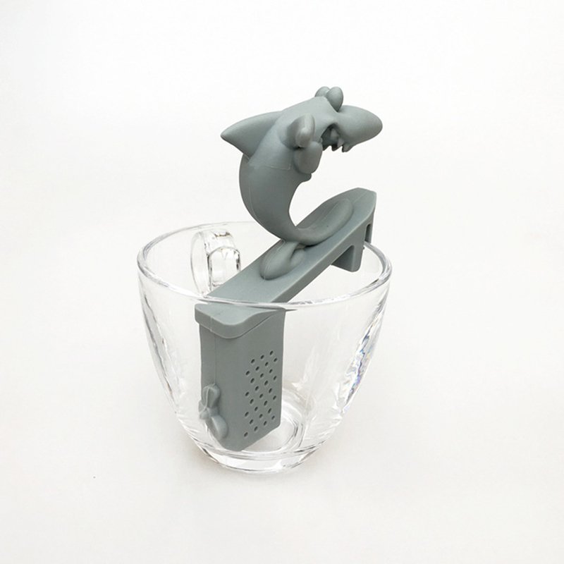 硅胶创意鲨鱼泡茶器 冲浪鲨鱼硅胶滤茶器 懒人硅胶咖啡茶包 新款详情4