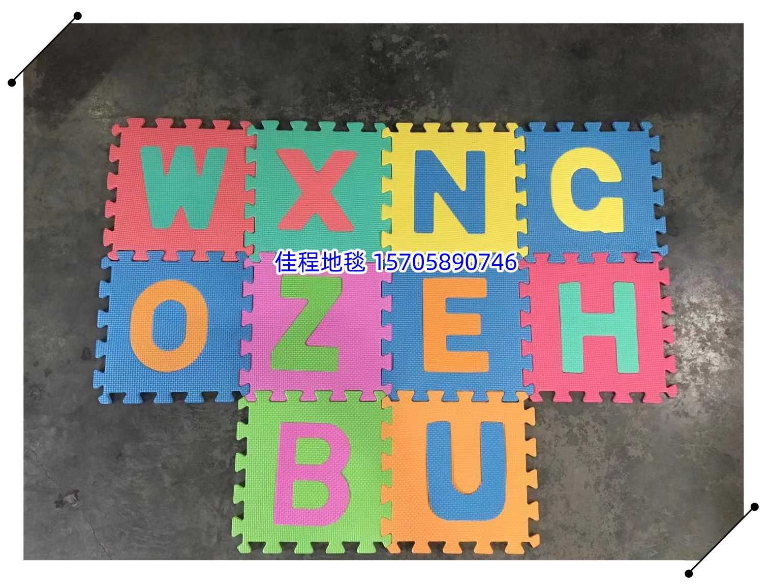 0.8cm thick EVA puzzle letters Puzzle children puzzle floor mat digital EVA footmat foam mat foam floor mat splicing anti-fall mat size 29*29cm 10 pieces in a pack