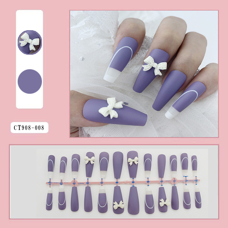 Net Red With The Same Long T Pure Manual Removable Patch Finished Ins Wind Fake Nail Short Flat Nail Wear Nail Manicure