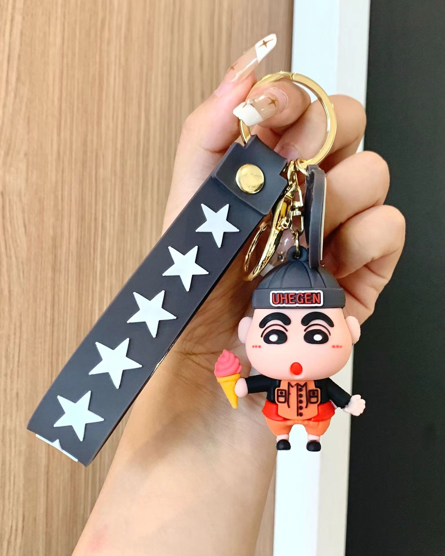 新款卡通动漫蜡笔小新钥匙扣公仔汽车包包钥匙挂件娃娃机小礼品 详情2