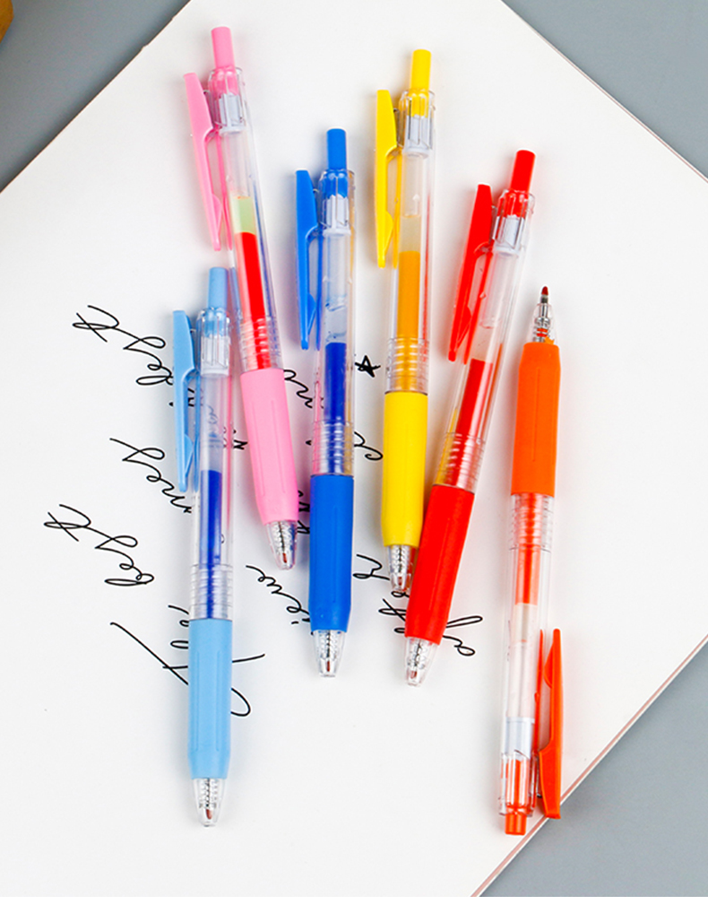 中性笔按动果汁笔学生手账笔创意多颜色水笔少女心做笔记专用大容量中性笔详情1