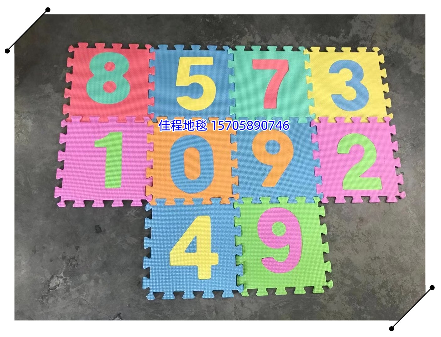 0.8cm thick EVA puzzle number 0-9 Puzzle children's puzzle floor mat Digital EVA footmat foam mat Foam floor mat splicing anti-fall mat size 29*29cm 10 pieces in a pack