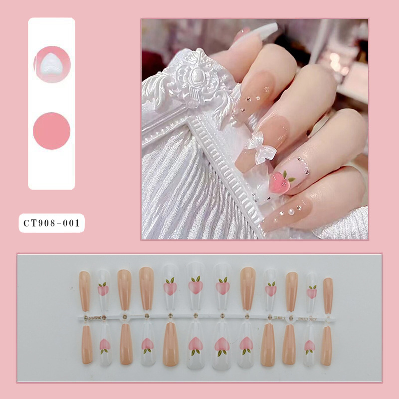 Net Red With The Same Long T Pure Manual Removable Patch Finished Ins Wind Fake Nail Short Flat Nail Wear Nail Manicure details Picture