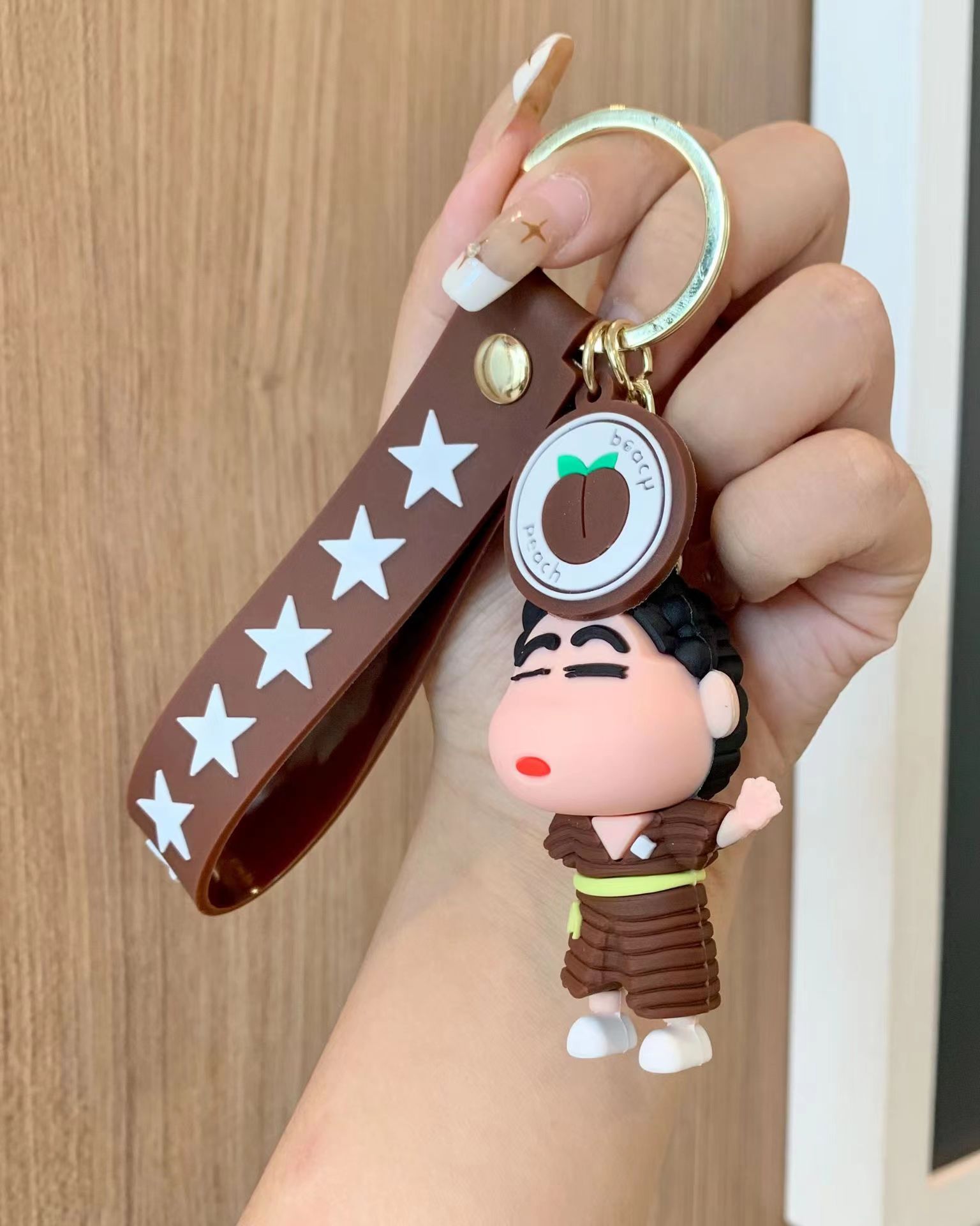 新款卡通动漫蜡笔小新钥匙扣公仔汽车包包钥匙挂件娃娃机小礼品 详情1